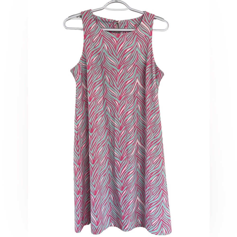 Lilly Pulitzer sleeveless pink and teal dress size medium - Picture 2 of 7